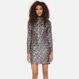 Jill Stuart Noemi 4 Multicolor Sequin Long Sleeve Mini Dress